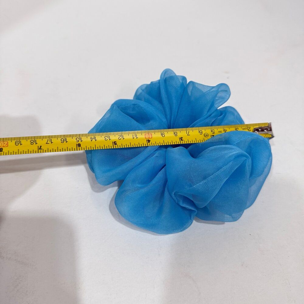 New Women XL Blue Sheer Scrunchie Single Hair Tie XLarge - Picture 5 of 5
